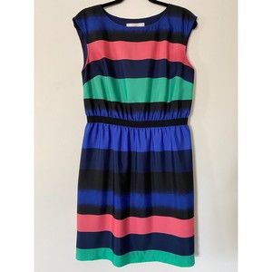 Ann Taylor Loft Women’s Multicolored Striped Sleeveless Mini A-Line Dress Size M